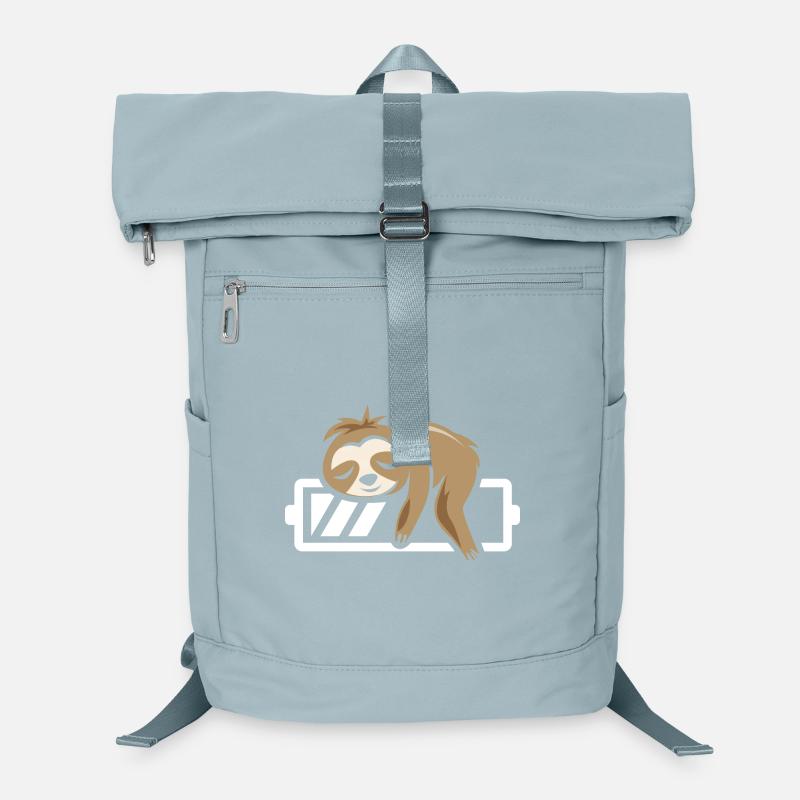 Faultier lustig schlafen Batterie loading Symbol Laptop-Rucksack 