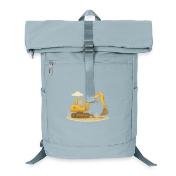 Colorful excavator in watercolor style - Laptop Backpack - ice blue - Front