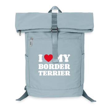 J’aime mon border terrier cadeau propriétaire de chien - Sac à dos ordinateur - bleu glacier - Devant