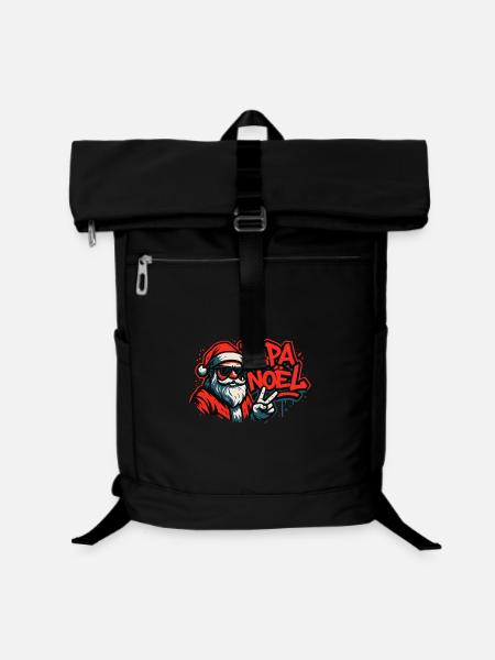 Père Noël Street Art Paix - Sac à dos ordinateur - noir