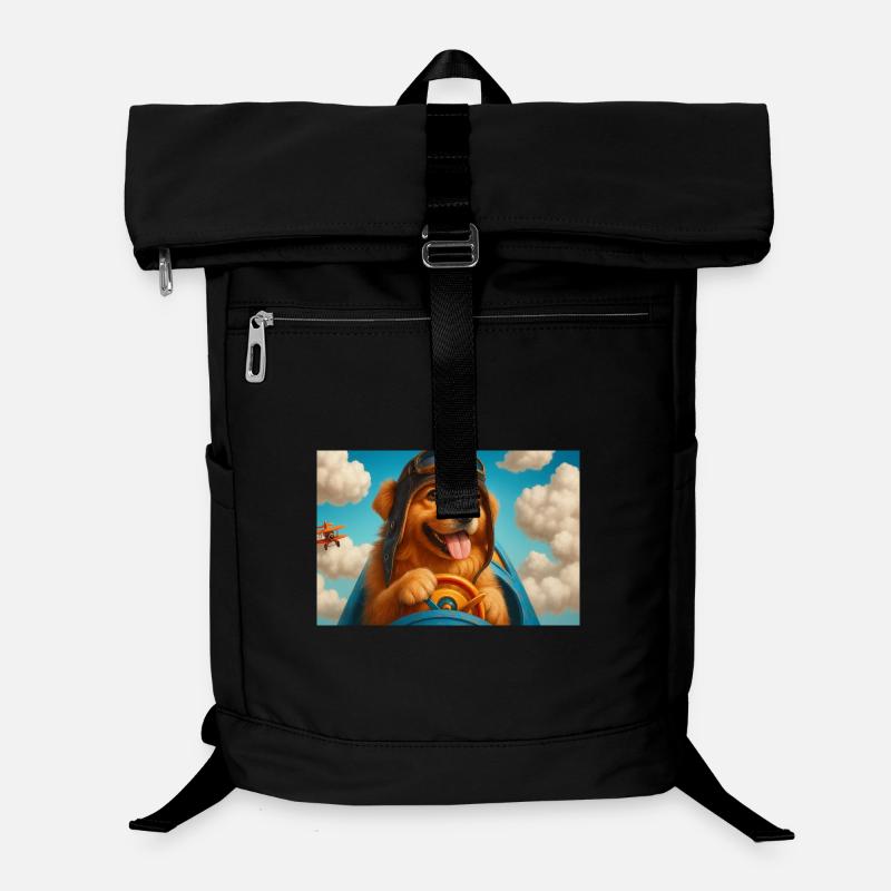 Pilot dog in retro cockpit Laptop Backpack