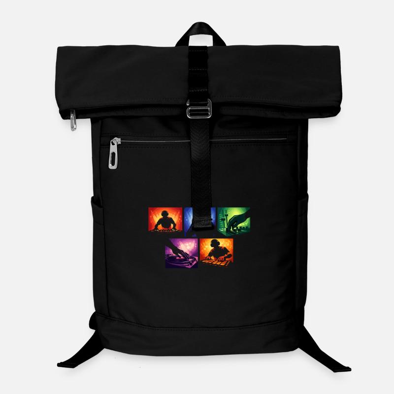 Light Silhouettes DJ Set Collage Laptop Backpack