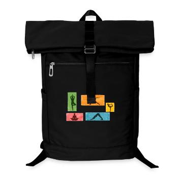 Colorful Yoga Silhouettes - Laptop Backpack - black - Front