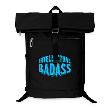 Intellectual Badass Blue Retro Typography Art - Laptop-Rucksack  - Schwarz - Vorne