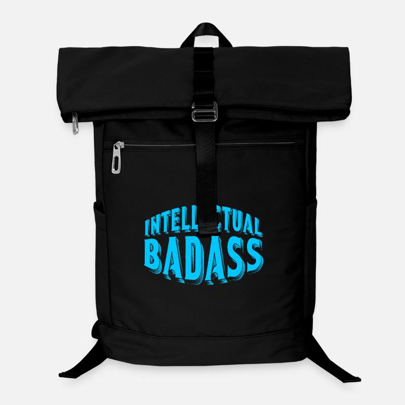Art typographique rétro rétro Blue Intellectual Badass Sac à dos ordinateur