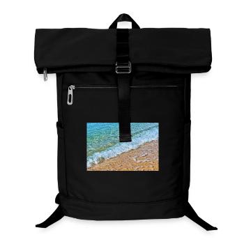 Crystal waves on golden sand beach - Laptop Backpack - black - Front