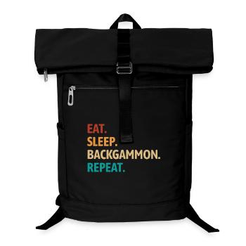 Mange, dors, backgammon, répète | Jeu de société - Sac à dos ordinateur - noir - Devant