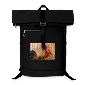 Coq à la lumière du matin - Gros plan, affiche - Sac à dos ordinateur - noir - Devant