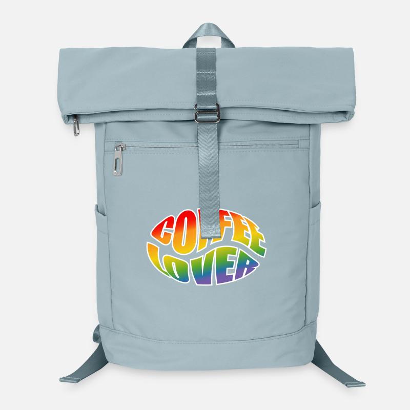 Kaffeebohne coffee lover rainbow black shirt Laptop-Rucksack 