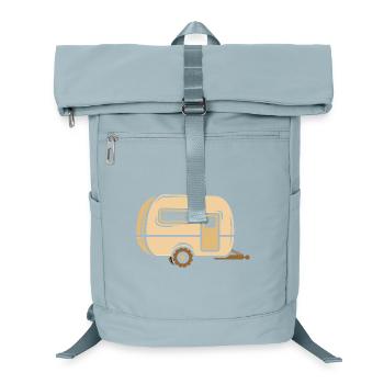QEK Camping Car - Camper Vehicle in Cartoon Style - Laptop Backpack - ice blue - Front