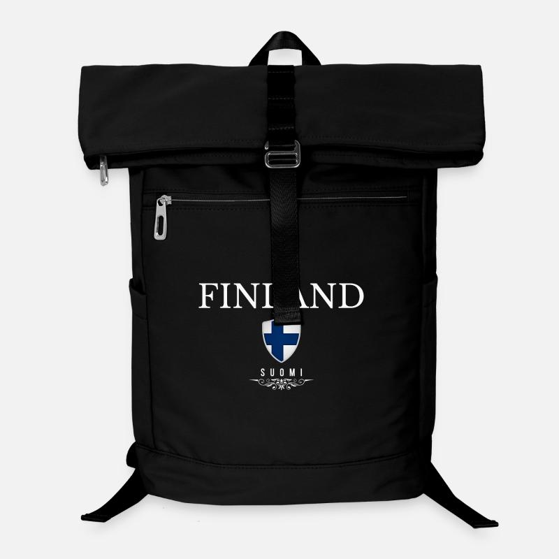 Finnischer Stolz, minimalistisches, schlankes Design - Laptop-Rucksack  - Schwarz