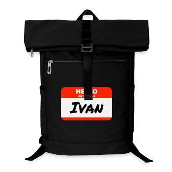 Hello My Name Is Ivan Etikett Namensschild - Laptop-Rucksack  - Schwarz - Vorne