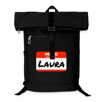 Hello My Name Is Laura Etikett Namensschild - Laptop-Rucksack  - Schwarz - Vorne