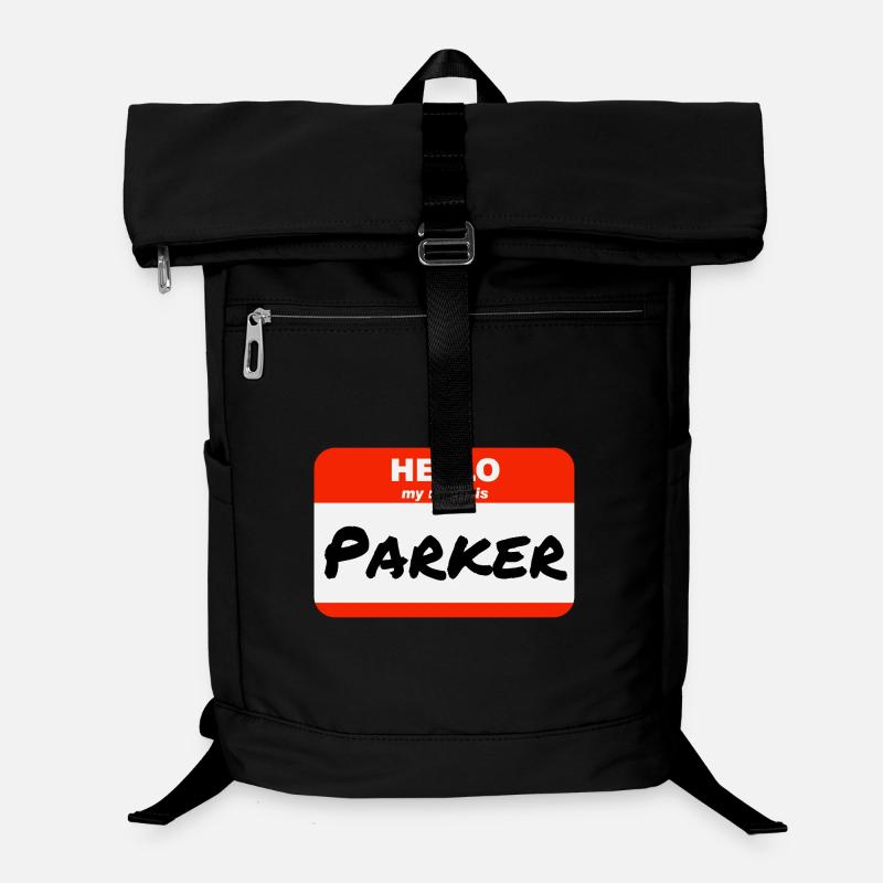Hello My Name is Parker Étiquette Étiquette Étiquette Sac à dos ordinateur