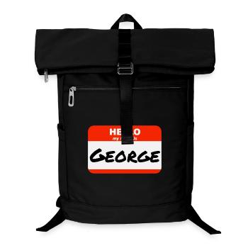 Hello My Name Is George Etikett Namensschild - Laptop-Rucksack  - Schwarz - Vorne
