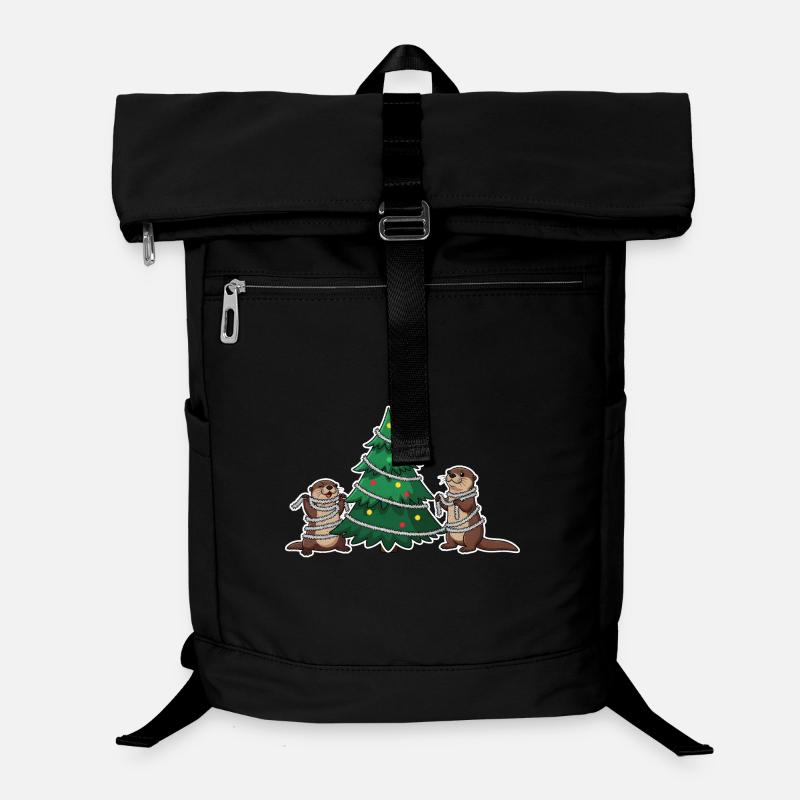 Otter Christmas Christmas Tree - Laptop Backpack - black
