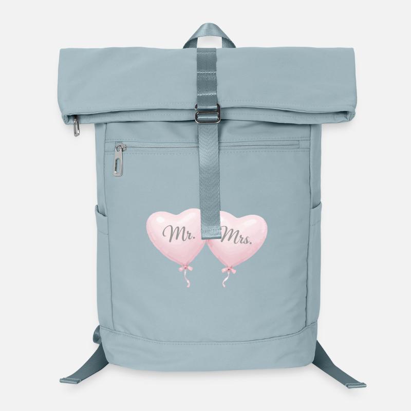 Mr Mrs Heart Balloon Couple Motif Laptop Backpack