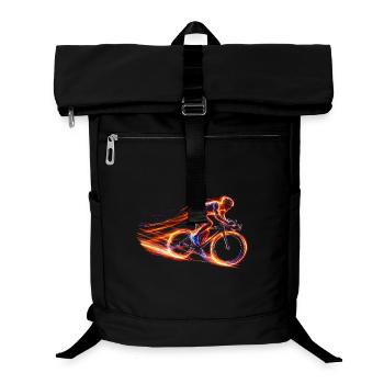 Rennrad Fahrer Speed Fahrrad Design - Laptop-Rucksack  - Schwarz - Vorne
