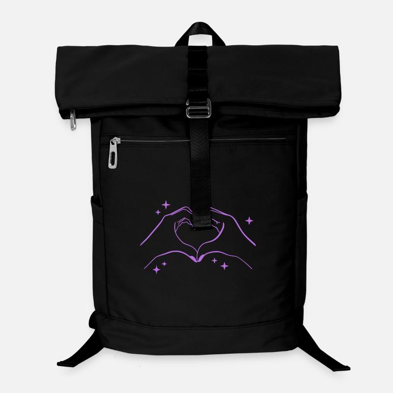 Heart-Shaped Hands with Stars Illustration Laptop Backpack