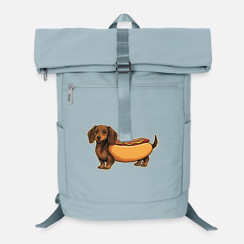 Süßer Dackel Hot-Dog-Brötchen-Aufkleber Laptop-Rucksack 