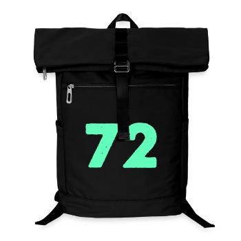 Neon Zahl 72 Mint Grafik - Laptop-Rucksack  - Schwarz - Vorne