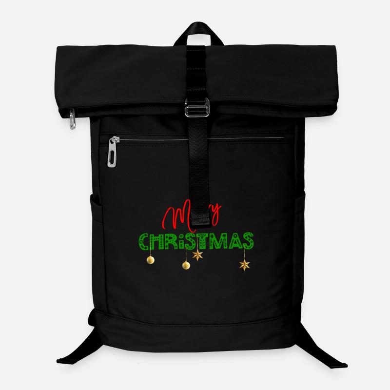 Frohe Weihnachten: Strukturierte grüne Buchstaben Laptop-Rucksack 