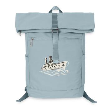 Vintage Linienschiff auf tosenden Wellen - Laptop-Rucksack  - Eisblau - Vorne