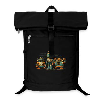 Geek Robots Binärcode Informatik IT - Laptop-Rucksack  - Schwarz - Vorne