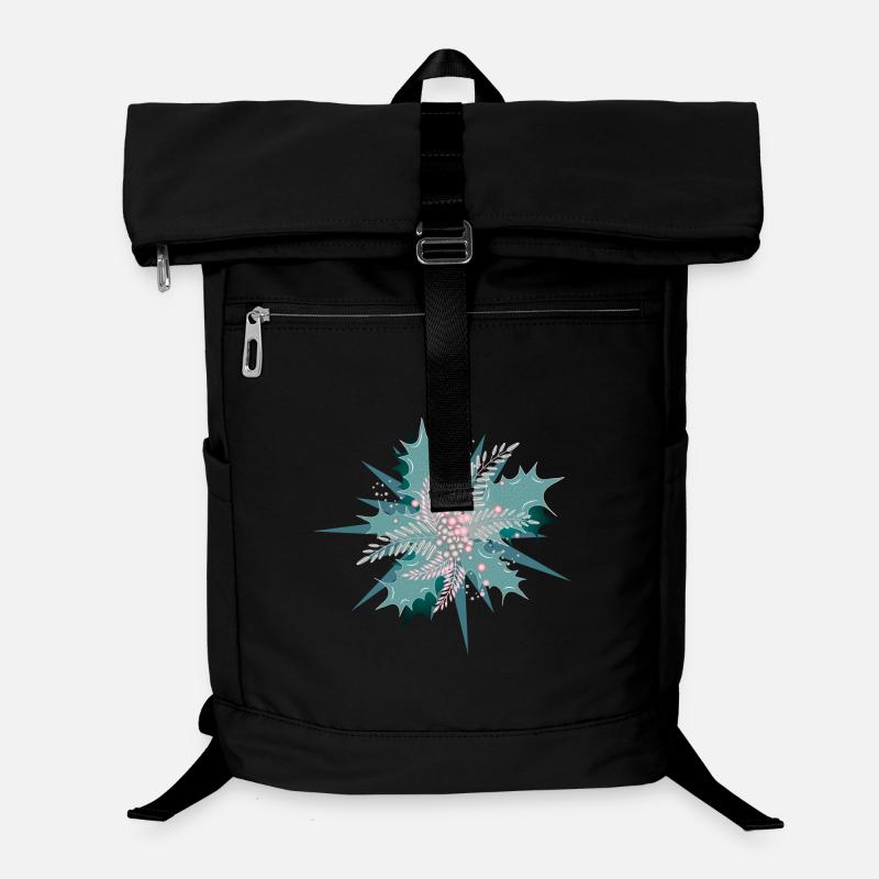 Holly branch in turquoise, silver and dusky pink Laptop Backpack