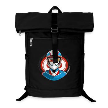 Racer with helmet - Laptop Backpack - black - Front