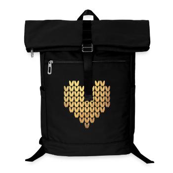Motif de tricot coeur or Exclusive Love Winter - Sac à dos ordinateur - noir - Devant