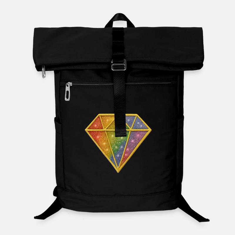 Regenbogen-Glitzer-Diamant-Aufnäher Laptop-Rucksack 