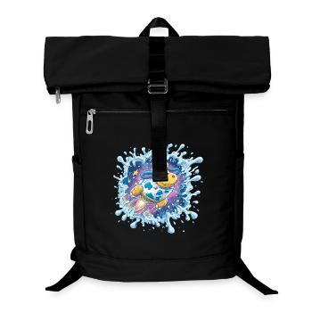 Weltraumkuh Splash - Laptop-Rucksack  - Schwarz - Vorne