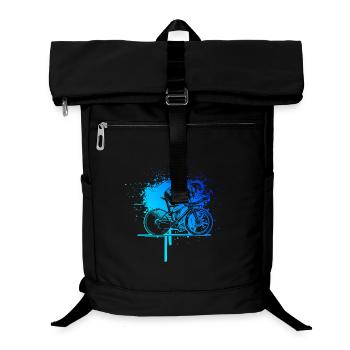 Lustiges Rennrad Motiv - Laptop-Rucksack  - Schwarz - Vorne