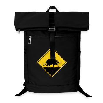 Raton laveur panneau de signalisation jaune - Sac à dos ordinateur - noir - Devant