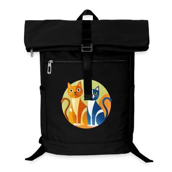 Circle Cats Duo - Sac à dos ordinateur - noir - Devant