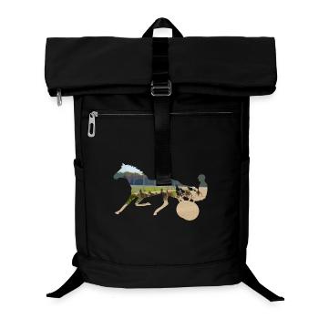 traber rennen trabrennen - Laptop-Rucksack  - Schwarz - Vorne