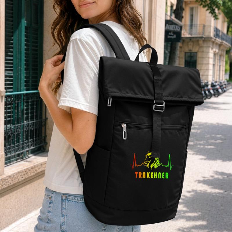Trakehner Pferde Herzfrequenz Design Laptop-Rucksack 