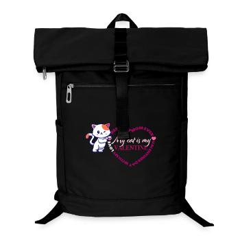 Meine Katze ist mein Valentine - Laptop-Rucksack  - Schwarz - Vorne