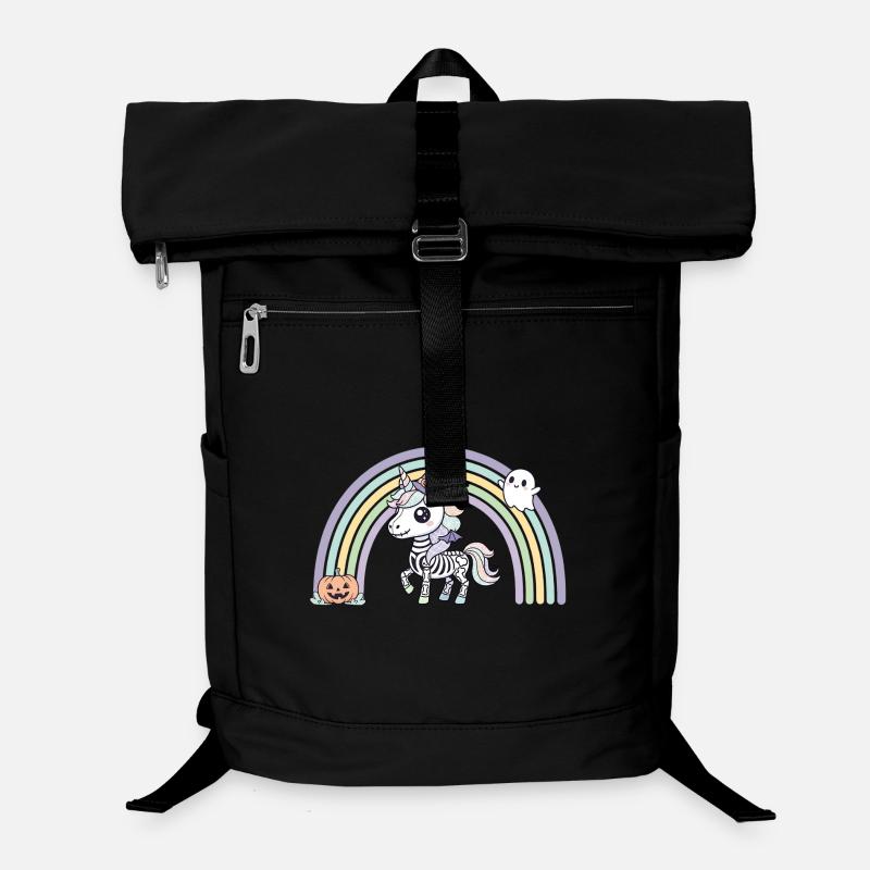 BOHO Skelett‑Einhorn mit Regenbogen – Halloween  Laptop-Rucksack 