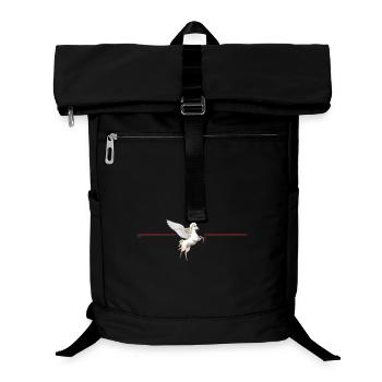 Licorne ailée devant des lignes rouges - Sac à dos ordinateur - noir - Devant