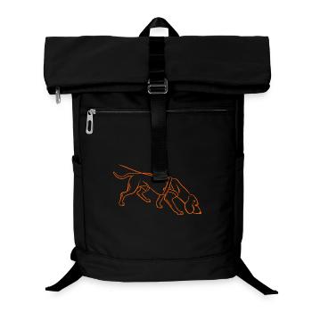 Sweat dog in orange - Laptop Backpack - black - Front