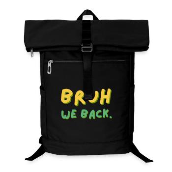 Bruh We Back Schriftzug Retro - Laptop-Rucksack  - Schwarz - Vorne