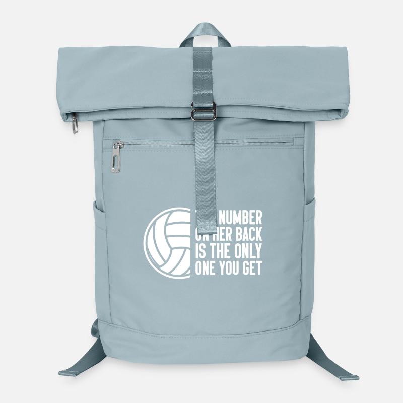 Volleyball son numéro Citation drôle Joueuse de sport Sac à dos ordinateur