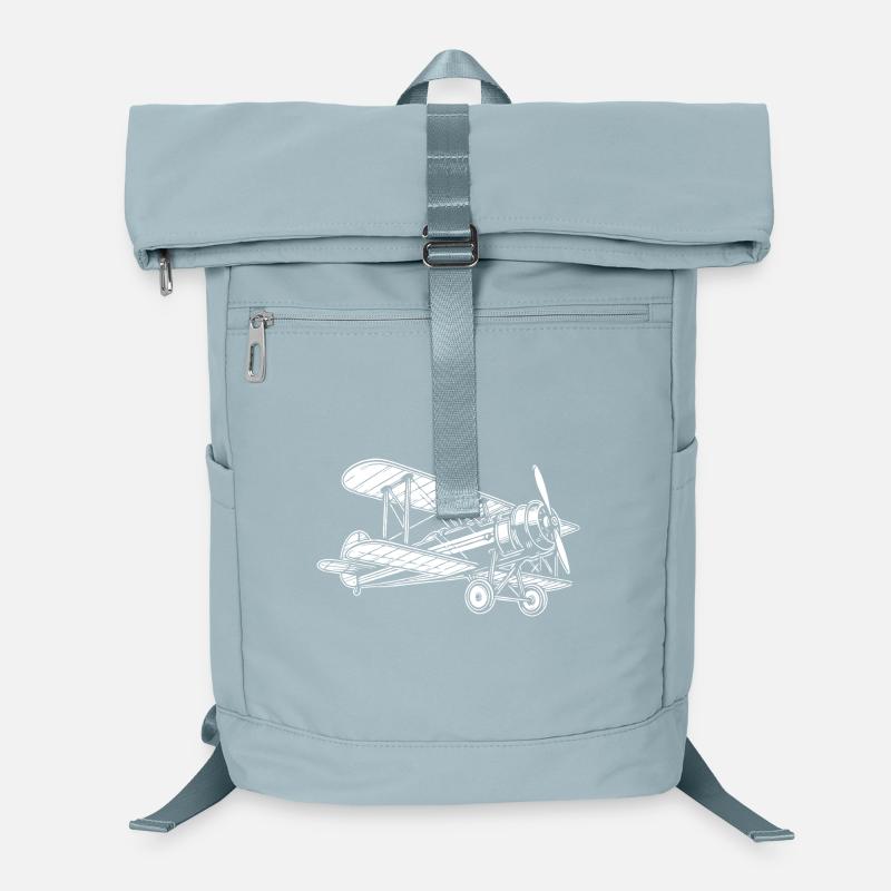 Doppeldecker Oldtimer, Klassisches Flugzeug Design Laptop-Rucksack 