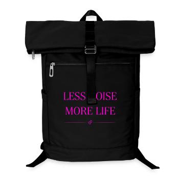 Less Noise More Life Saying Statement Shirt Decal - Laptop Backpack - black - Front