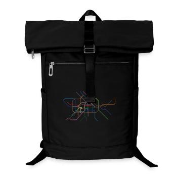 Dessin au trait de section minutine abstraite - Sac à dos ordinateur - noir - Devant