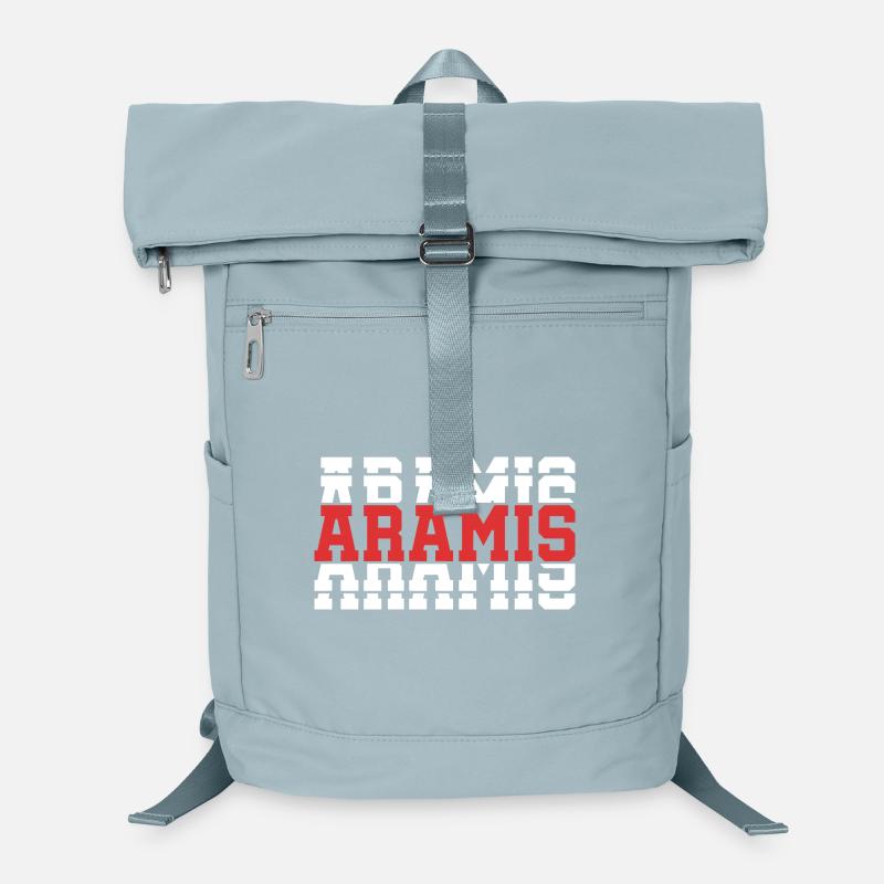 Aramis T-Shirt T-Shirt Geschenkidee gestapelter Text Laptop-Rucksack 