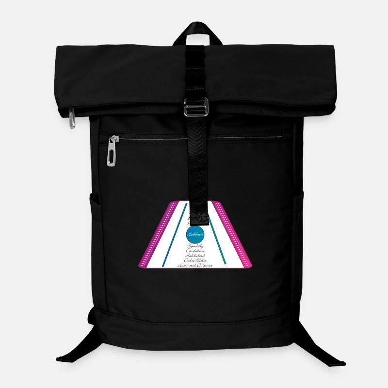 Hackbrett lila pink petrol gruen Laptop-Rucksack 