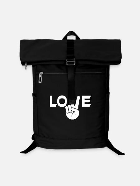 Signe de victoire de l’amour main - Sac à dos ordinateur - noir